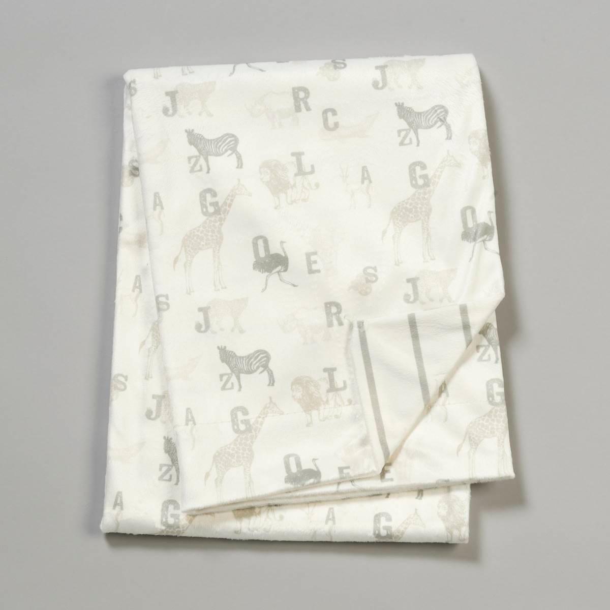 Badgley Mischka Alphabet Safari Mink Blanket