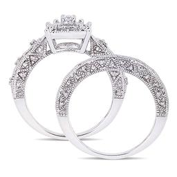 Loveblooms™ Sterling Silver Diamonds Bridal Ring Set