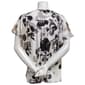 Womens Sara Michelle Short Flutter Sleeve Floral Hardware Blouse - image 2