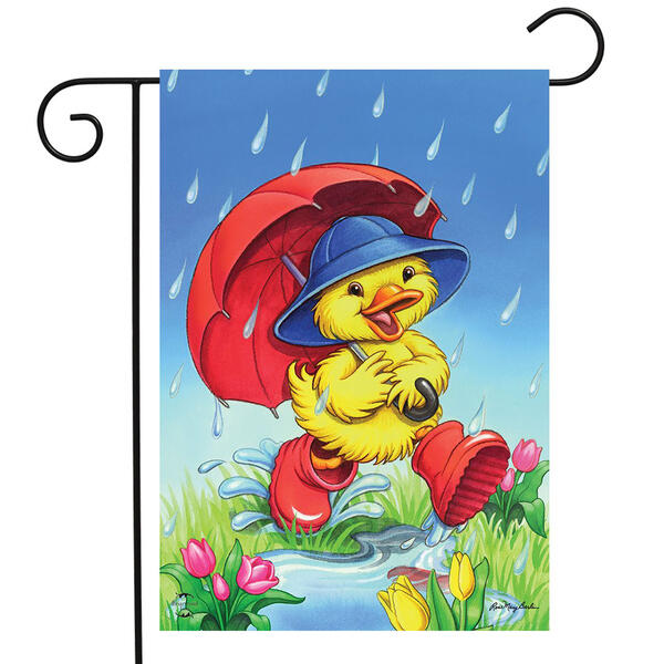 April Showers Duck Garden Flag - image 