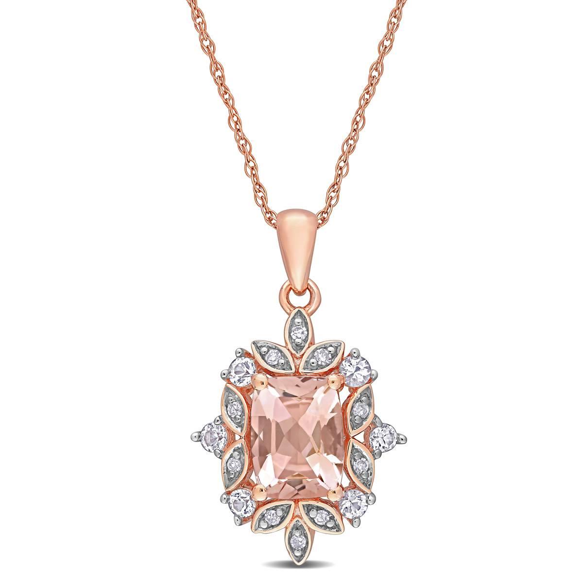 Gemstone Classics™ 10kt. Rose Gold Diamond Pendant