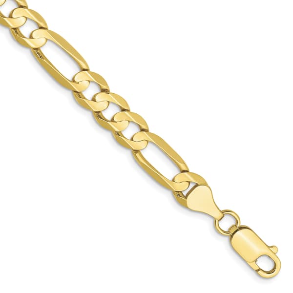 Mens Gold Classics&#40;tm&#41;10kt 6.75mm 8in. Concave Figaro Chain Bracelet - image 