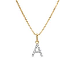 Sterling Silver Sapphire A Initial Pendant Necklace