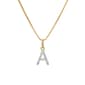 Sterling Silver Sapphire A Initial Pendant Necklace - image 1