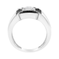 Mens Haus of Brilliance Enhanced Black & White Diamond Band Ring - image 2