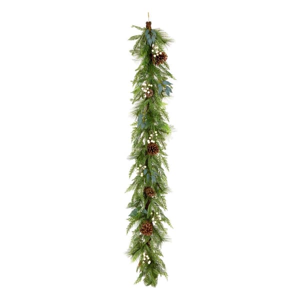 National Tree 6ft. Berries & Pinecones Artificial Garland - image 