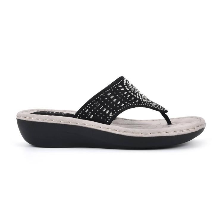 Womens Cliffs by White Mountain Cienna Wedge Thong Sandals