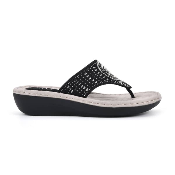 Womens Cliffs by White Mountain Cienna Wedge Thong Sandals