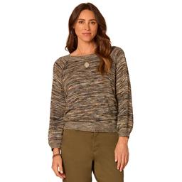 Plus Size Democracy 3/4 Blouson Sleeve Space Dye Sweater