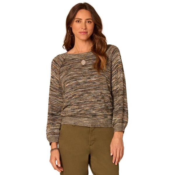 Plus Size Democracy 3/4 Blouson Sleeve Space Dye Sweater