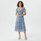 Juniors Trixxi Puff Sleeve Floral Chiffon Side Slit Midi Dress - image 1