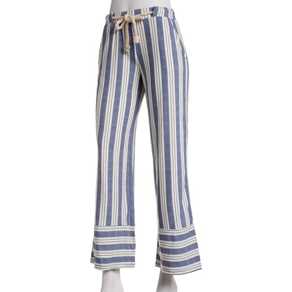 Juniors Derek Heart Mix Vintage Stripe Cuff Pants with Drawstring