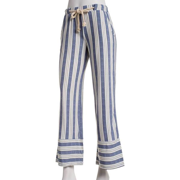 Juniors Derek Heart Mix Vintage Stripe Cuff Pants with Drawstring - image 