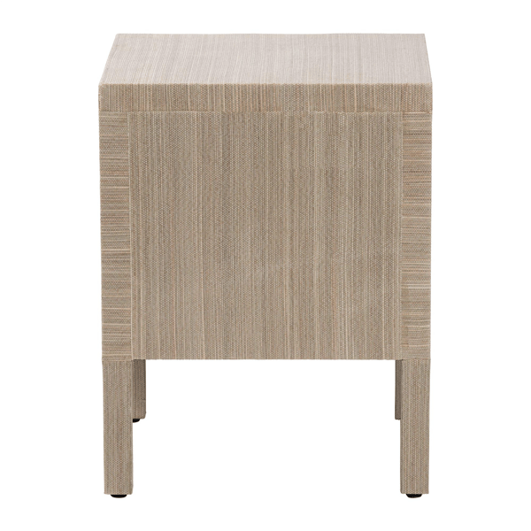 bali & pari Juniper Grasscloth Nightstand with Scalloped Base