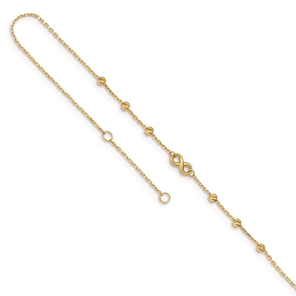 Gold Classics&#40;tm&#41; 14kt. Gold Infinity Symbol 10in. Anklet - image 
