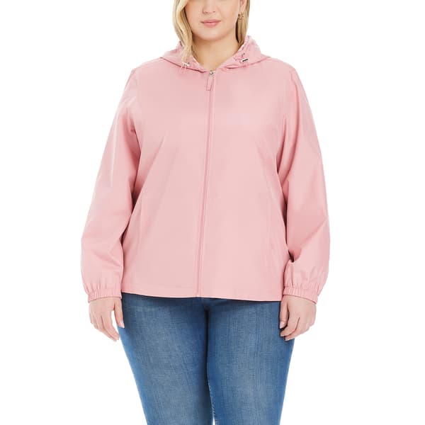 Plus Size d.e.t.a.i.l.s Windbreaker w/Stripe Hood Lining