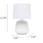 Simple Designs Petite Off White Ceramic Pleated Base Table Lamp - image 9
