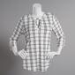 Womens Cure 3/4 Sleeve Roll Tab Checkered Lines Crepe Blouse - image 1