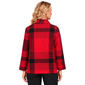 Womens Ali Miles Long Sleeve Zipper Cowl Neck Plaid Sweater - image 2