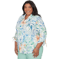 Plus Size Alfred Dunner Caribbean Blues Tropical Floral Blouse - image 3