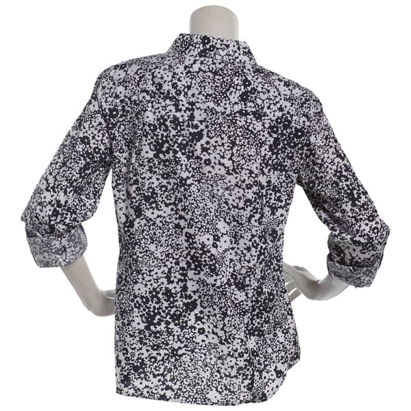 Womens Nautica 3/4 Roll Tab Sleeve Shadow Floral Button Down