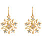 CZ Snowflake Fishhook Earrings - image 1
