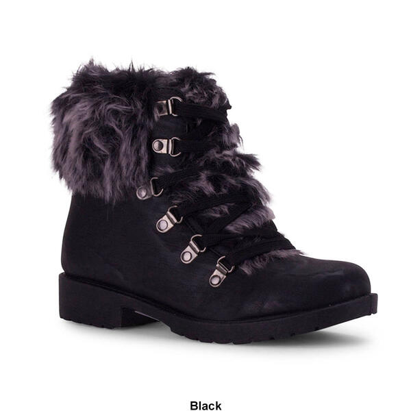 Womens Wanted Stratton Fur Trim Alpine Ankle Boots