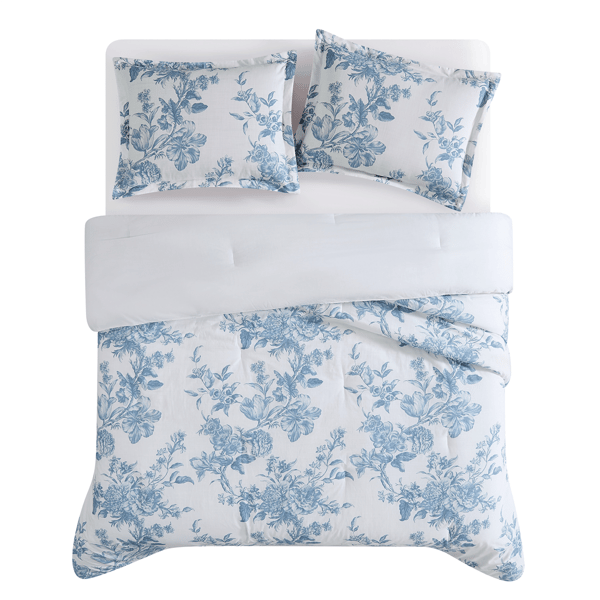 Shabby Chic Floral Toile 3pc Comforter Set