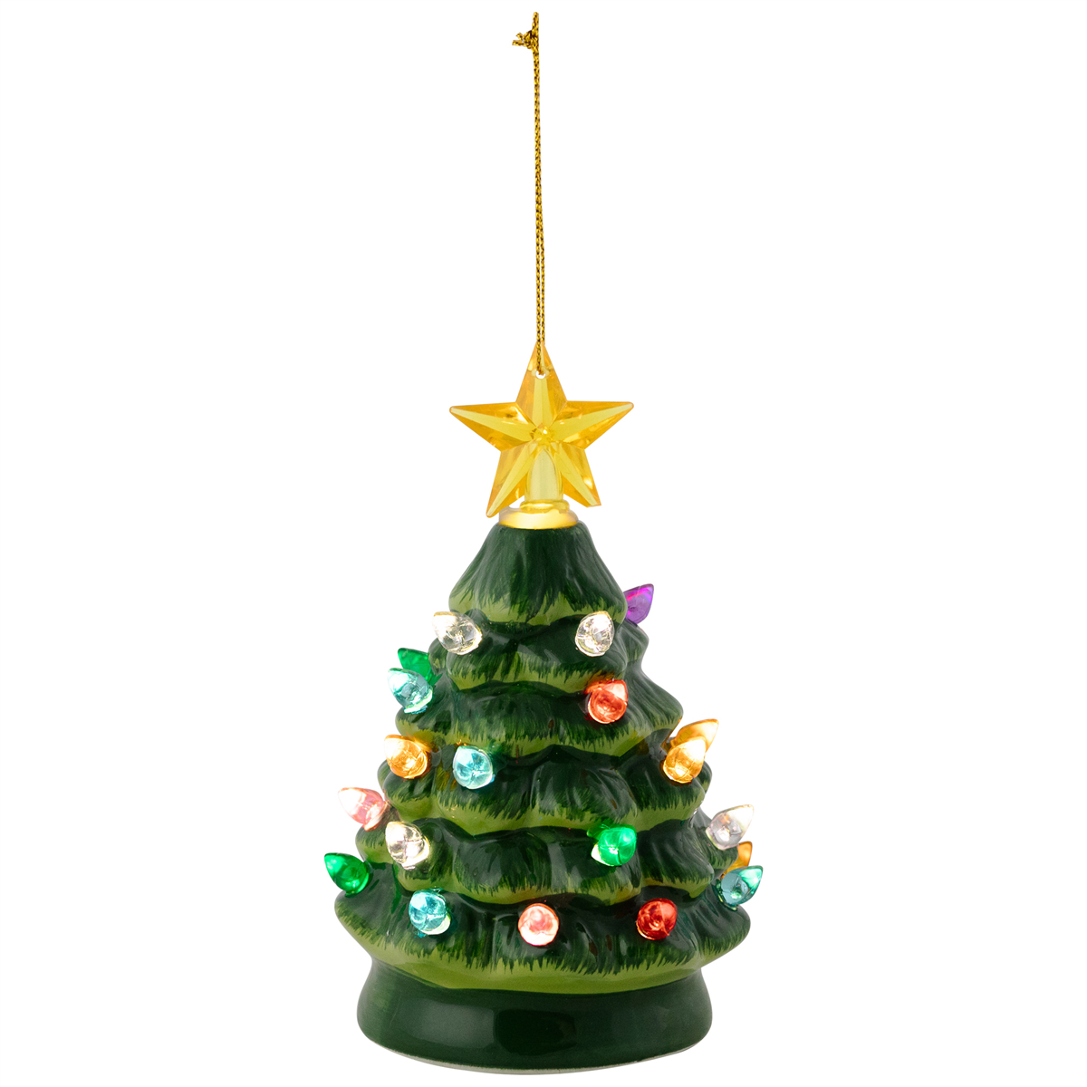 Northlight Mini LED Retro Green Christmas Tree with Star Ornament