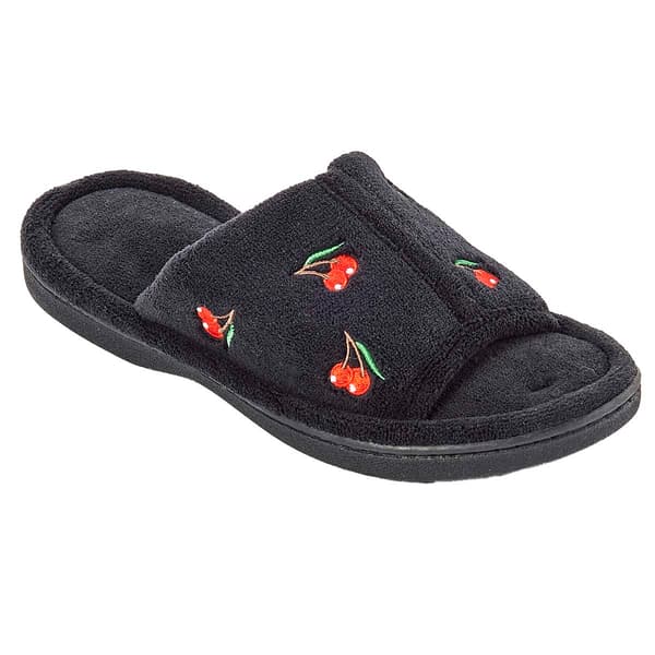 Womens Isotoner Embroidered Fruit Slide Slippers - image 