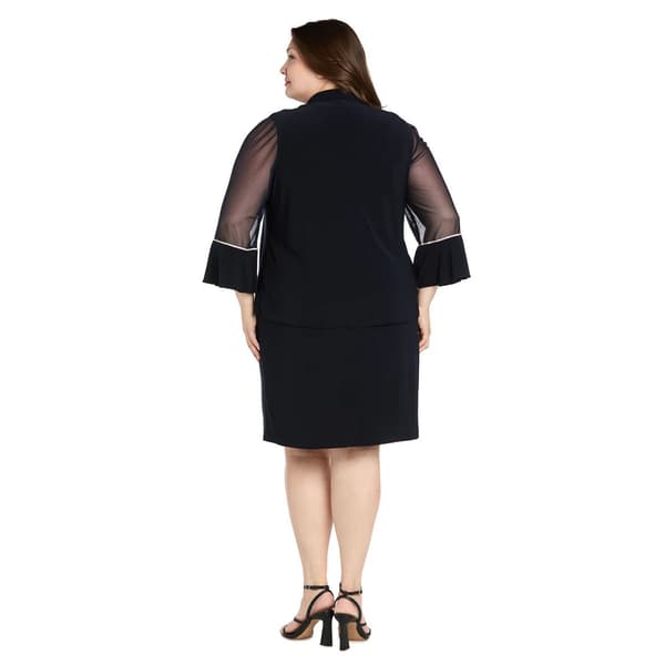 Plus Size R&M Richards Rhinestone Trim Jacket Dress