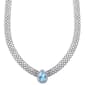 Platinum Plated Blue Topaz Pear Bismark Necklace - image 1