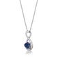 Gemminded Sterling Silver 6mm Heart Created Sapphire Pendant - image 2