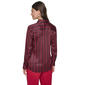 Womens DKNY Long Sleeve Tie Neck Stripe Satin Button Front Blouse - image 2