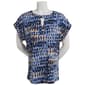 Womens Cure Short Sleeve Keyhole Neck Abstract Blouse - image 2