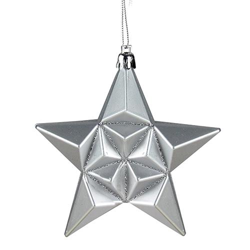 DAK 12ct. Silver Splendor Shatterproof Star Christmas Ornaments