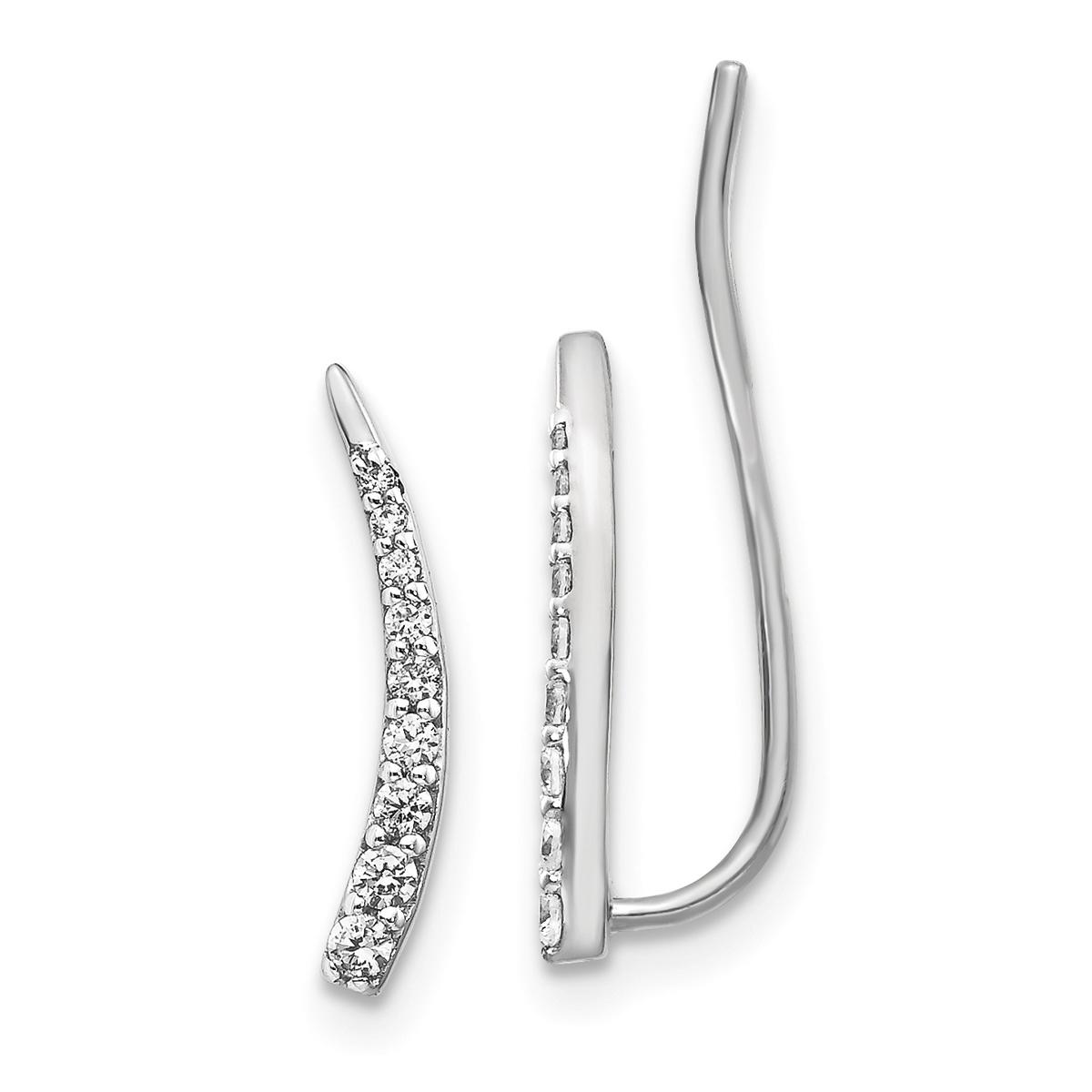 Diamond Classics™ 14kt. White Gold Ear Climber Drop...
