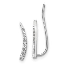 Diamond Classics(tm) 14k White Gold Ear Climber Stud Earrings