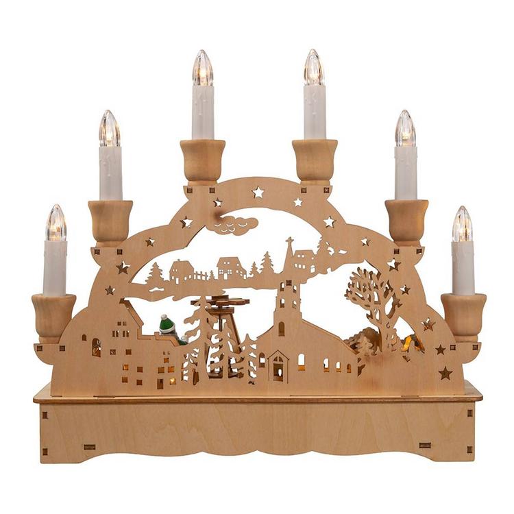 Kurt S. Adler 10.25in. Wooden LED Christmas Village