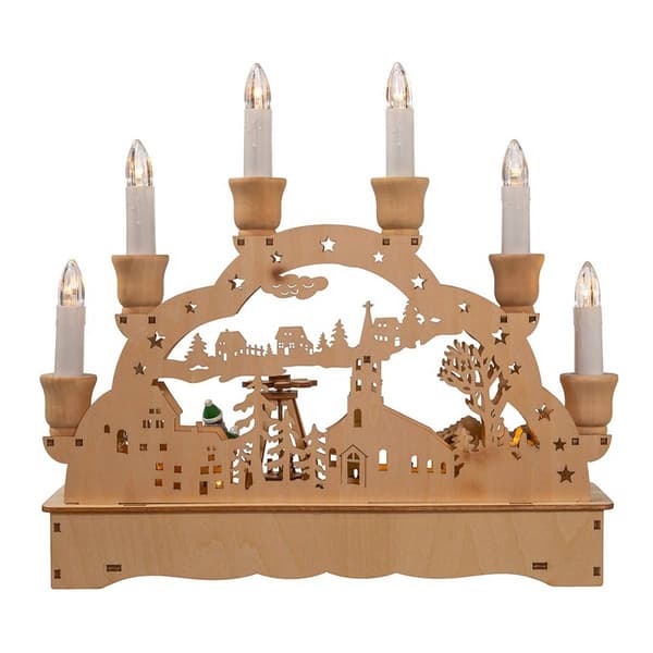 Kurt S. Adler 10.25in. Wooden LED Christmas Village