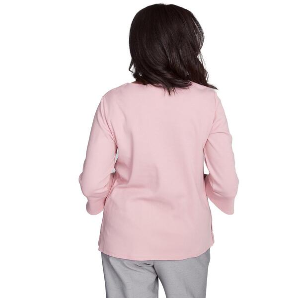 Petite Alfred Dunner Estate of Mind Lace Cut Out Blouse - image 
