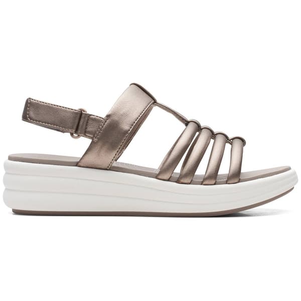 Womens Clarks® Cloudsteppers™ Drift Ease Metallic Wedge Sandals