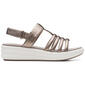 Womens Clarks® Cloudsteppers™ Drift Ease Metallic Wedge Sandals - image 2