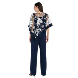 Petite R&M Richards 3pc. Embroidered Poncho Pant Set