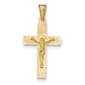 Unisex Gold Classics&#40;tm&#41; 14kt. Polished Satin Crucifix Pendant - image 1