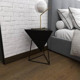 9th & Pike® Black Metal and Wood Modern Accent Table