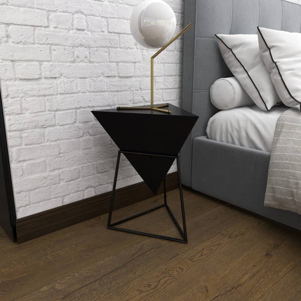 9th & Pike® Black Metal and Wood Modern Accent Table