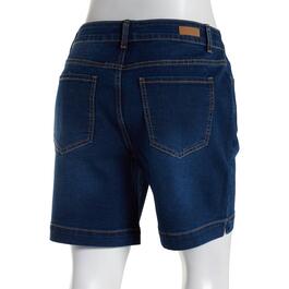 Plus Size Bleu Denim 7in. One Button Denim Shorts w/Side Slits