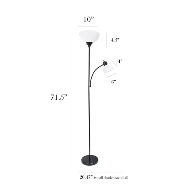 Simple Designs Floor Lamp with Reading Light