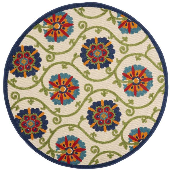 Nourison Aloha Vines Contemporary Indoor/Outdoor Round Rug - image 